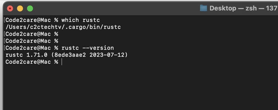 Ways to Know Rust is installed on Mac